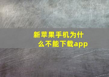 新苹果手机为什么不能下载app