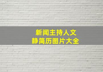 新闻主持人文静简历图片大全