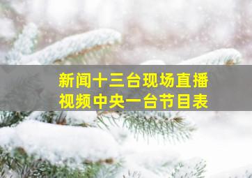 新闻十三台现场直播视频中央一台节目表