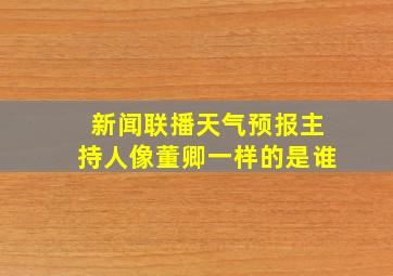 新闻联播天气预报主持人像董卿一样的是谁