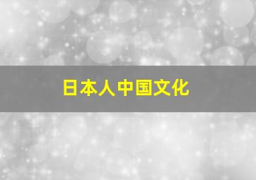 日本人中国文化