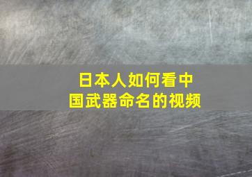 日本人如何看中国武器命名的视频