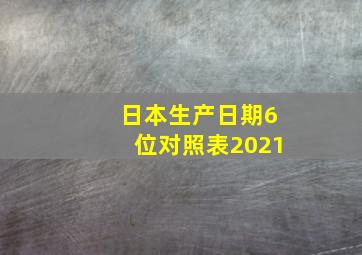 日本生产日期6位对照表2021