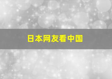 日本网友看中国