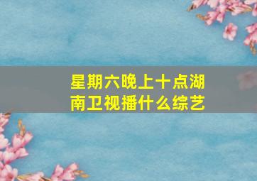 星期六晚上十点湖南卫视播什么综艺