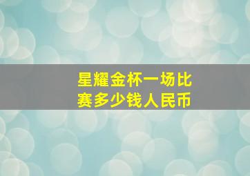 星耀金杯一场比赛多少钱人民币