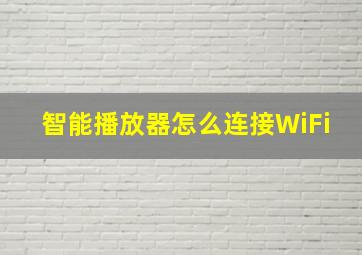 智能播放器怎么连接WiFi