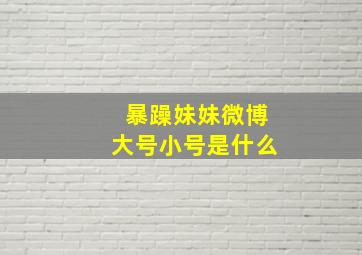 暴躁妹妹微博大号小号是什么