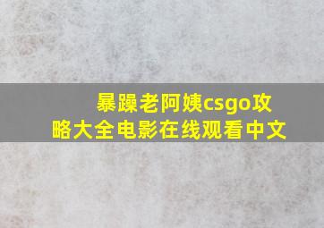 暴躁老阿姨csgo攻略大全电影在线观看中文