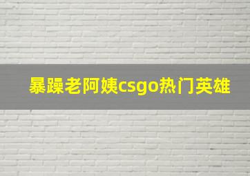 暴躁老阿姨csgo热门英雄