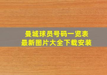 曼城球员号码一览表最新图片大全下载安装