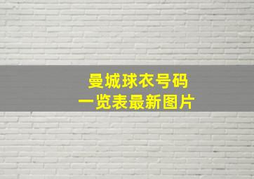 曼城球衣号码一览表最新图片