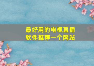 最好用的电视直播软件推荐一个网站