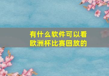 有什么软件可以看欧洲杯比赛回放的