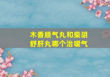 木香顺气丸和柴胡舒肝丸哪个治嗳气