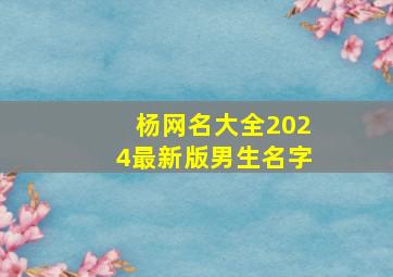 杨网名大全2024最新版男生名字