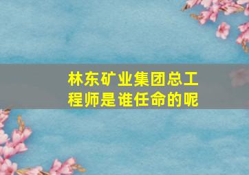 林东矿业集团总工程师是谁任命的呢