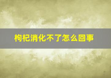 枸杞消化不了怎么回事