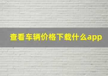 查看车辆价格下载什么app