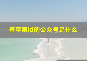 查苹果id的公众号是什么