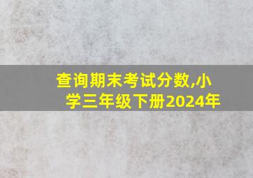 查询期末考试分数,小学三年级下册2024年