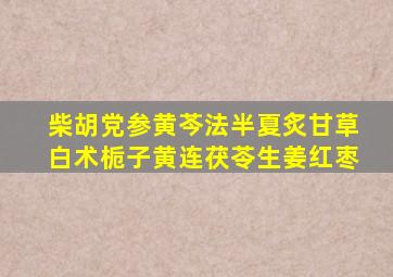 柴胡党参黄芩法半夏炙甘草白术栀子黄连茯苓生姜红枣