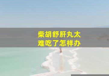 柴胡舒肝丸太难吃了怎样办