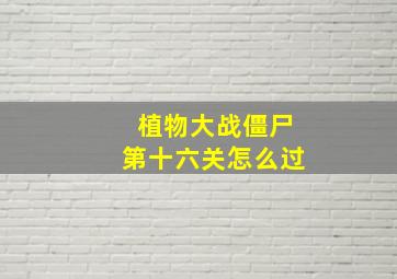 植物大战僵尸第十六关怎么过