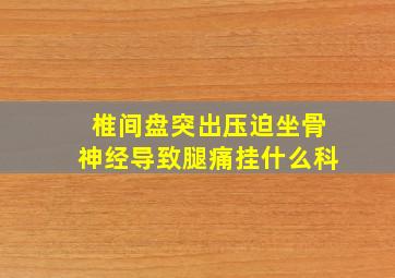 椎间盘突出压迫坐骨神经导致腿痛挂什么科