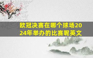 欧冠决赛在哪个球场2024年举办的比赛呢英文