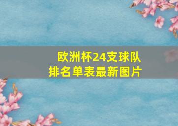 欧洲杯24支球队排名单表最新图片