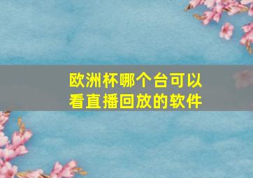 欧洲杯哪个台可以看直播回放的软件