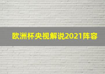 欧洲杯央视解说2021阵容