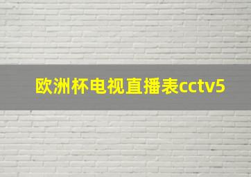 欧洲杯电视直播表cctv5