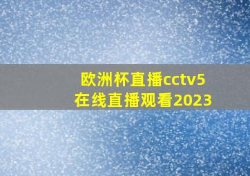 欧洲杯直播cctv5在线直播观看2023