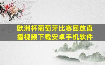 欧洲杯葡萄牙比赛回放直播视频下载安卓手机软件