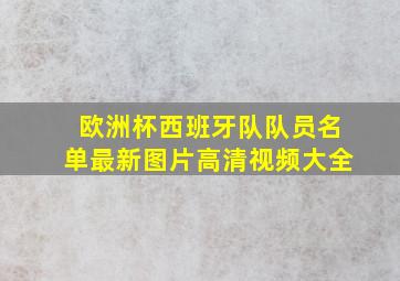 欧洲杯西班牙队队员名单最新图片高清视频大全