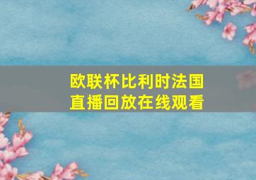 欧联杯比利时法国直播回放在线观看