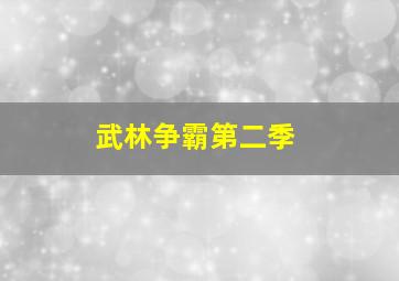 武林争霸第二季