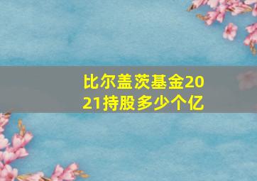 比尔盖茨基金2021持股多少个亿