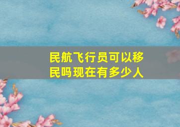 民航飞行员可以移民吗现在有多少人