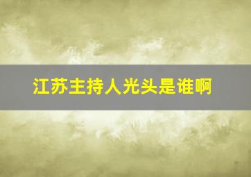 江苏主持人光头是谁啊