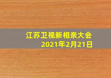 江苏卫视新相亲大会2021年2月21日