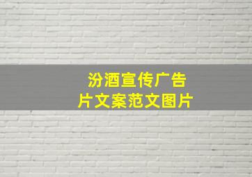 汾酒宣传广告片文案范文图片