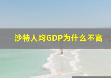 沙特人均GDP为什么不高