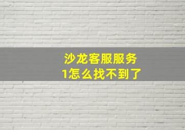 沙龙客服服务1怎么找不到了