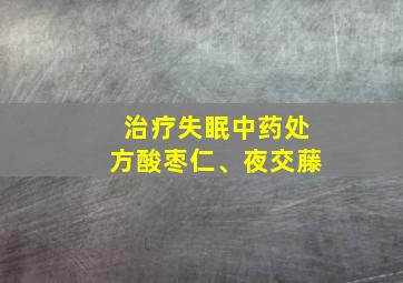 治疗失眠中药处方酸枣仁、夜交藤