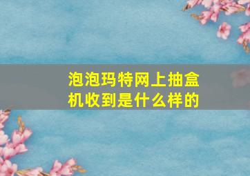 泡泡玛特网上抽盒机收到是什么样的