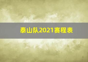 泰山队2021赛程表