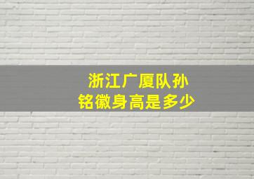 浙江广厦队孙铭徽身高是多少